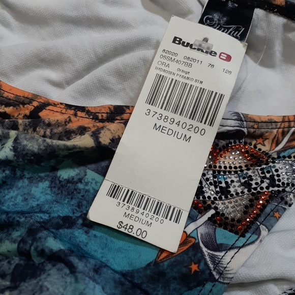 Sinful Hydrogen Bikini Bottoms Orange Zebra Leopard Medium NWT - Picture 14 of 14